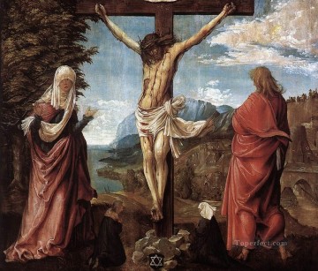 デニス・ファン・アルスロート Painting - マリアと聖ヨハネの間の十字架上のキリスト フランドルのデニス・ファン・アルスロート